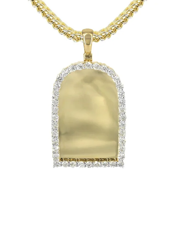 diamond-10k-yellow-gold-small-headstone-picture-pendant-franco-chain-1-88-carats-appx-17-grams