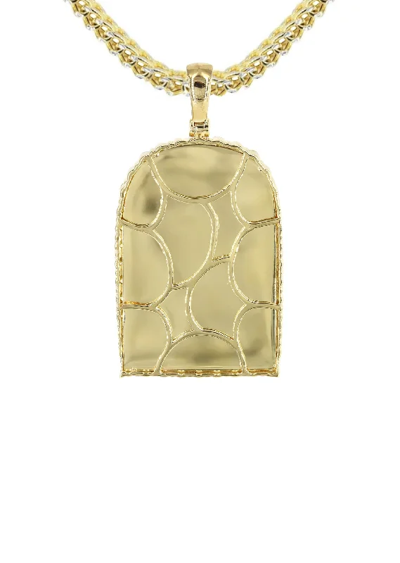 diamond-10k-yellow-gold-small-headstone-picture-pendant-franco-chain-1-88-carats-appx-17-grams