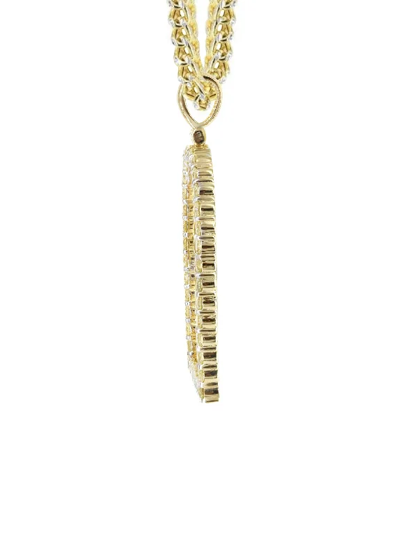 diamond-10k-yellow-gold-small-headstone-picture-pendant-franco-chain-1-88-carats-appx-17-grams