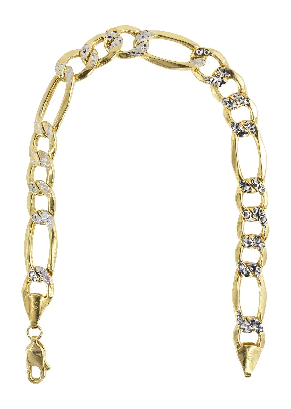 diamond-cut-hollow-mens-figaro-bracelet-10k-14k-yellow-gold