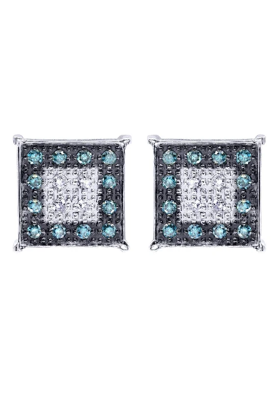 Diamond Earrings For Men | 0.61 Carats 14K White Gold