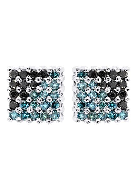 Diamond Earrings For Men | 1.86 Carats 14K White Gold