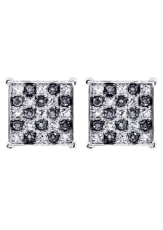 Diamond Earrings For Men | 0.69 Carats 14K White Gold