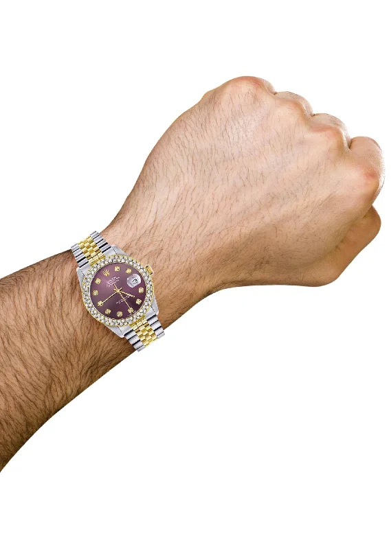 diamond-gold-rolex-watch-for-men-16233-36mm-custom-purple-dial-two-row-4-25-carat-bezel-jubilee-band