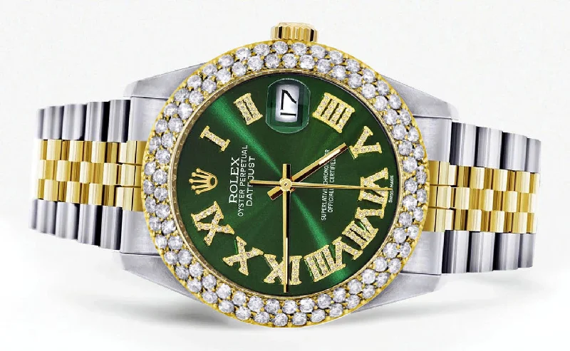 diamond-gold-rolex-watch-for-men-16233-36mm-green-roman-numeral-dial-two-row-4-25-carat-bezel-jubilee-band