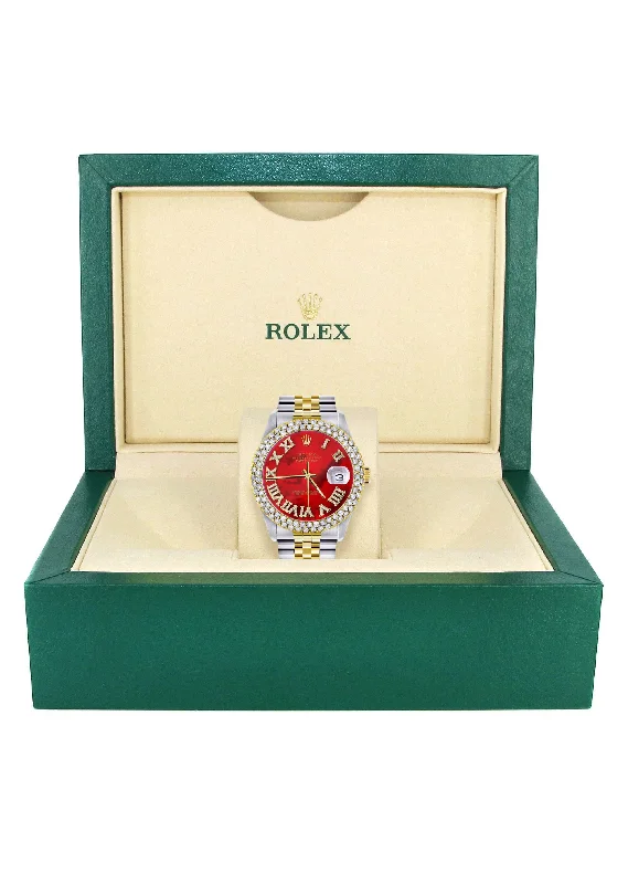 diamond-gold-rolex-watch-for-men-16233-36mm-red-mother-of-pearl-roman-numeral-dial-two-row-4-25-carat-bezel-jubilee-band