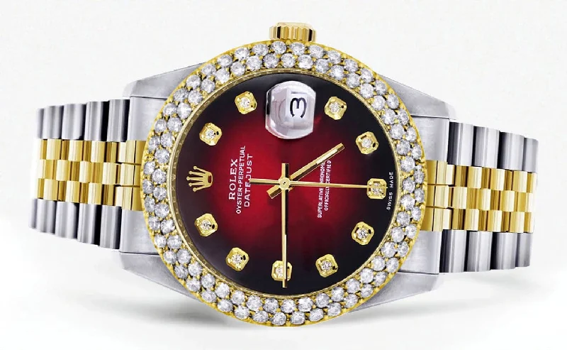 diamond-gold-rolex-watch-for-women-16233-36mm-custom-red-black-dial-two-row-4-25-carat-bezel-jubilee-band