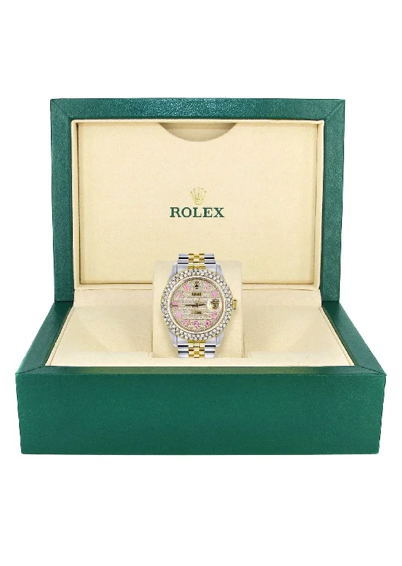 diamond-gold-rolex-watch-for-women-16233-36mm-diamond-pink-arabic-dial-two-row-4-25-carat-bezel-jubilee-band