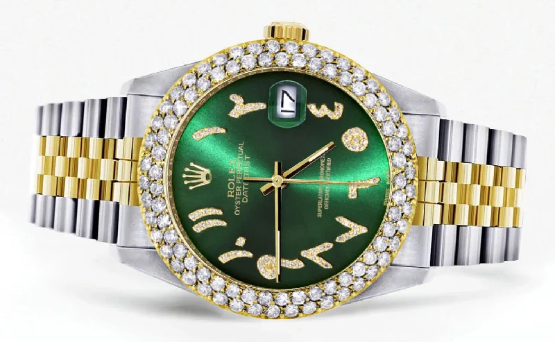 diamond-gold-rolex-watch-for-women-16233-36mm-green-arabic-diamond-dial-two-row-4-25-carat-bezel-jubilee-band