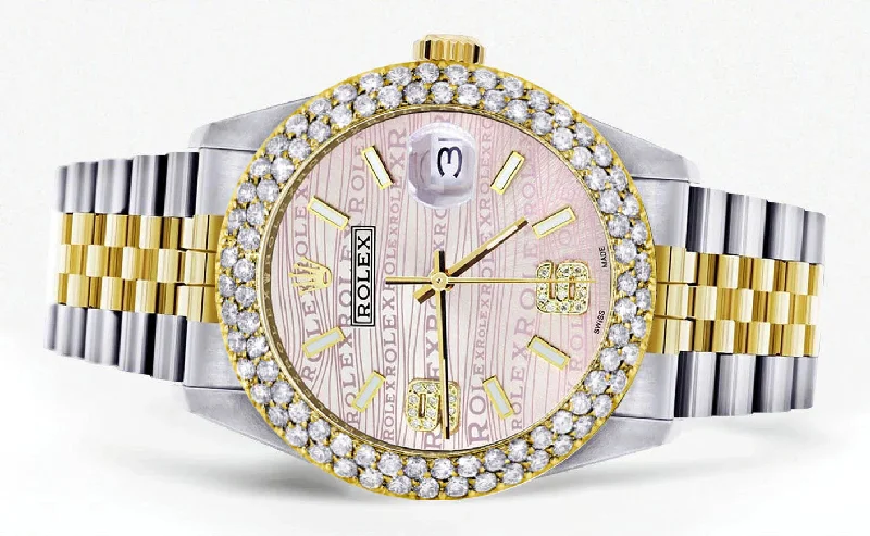 diamond-gold-rolex-watch-for-women-16233-36mm-pink-texture-dial-two-row-4-25-carat-bezel-jubilee-band