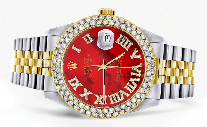 diamond-gold-rolex-watch-for-women-16233-36mm-red-mother-of-pearl-roman-numeral-dial-two-row-4-25-carat-bezel-jubilee-band