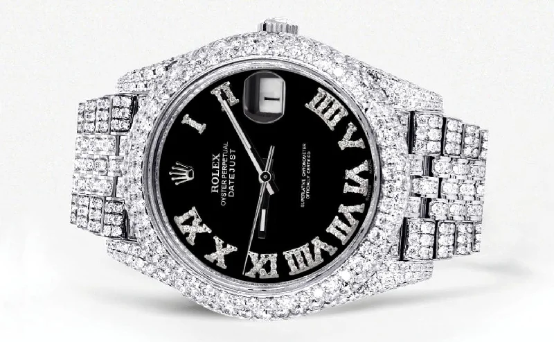 diamond-iced-out-rolex-datejust-41-25-carats-of-diamonds-custom-black-roman-numeral-diamond-dial-jubilee-band