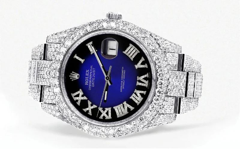 diamond-iced-out-rolex-datejust-41-25-carats-of-diamonds-custom-blue-roman-numeral-diamond-dial-oyster-band