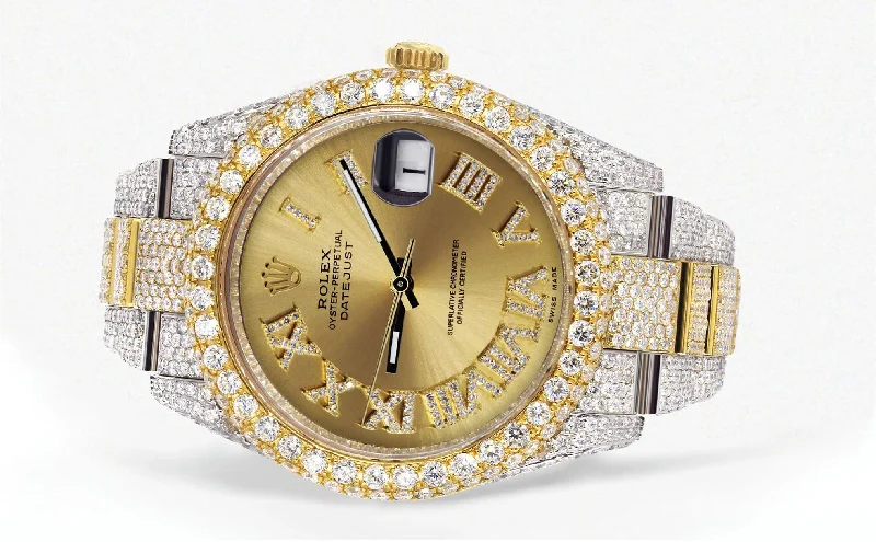 diamond-iced-out-rolex-datejust-41-25-carats-of-diamonds-custom-gold-roman-numeral-diamond-dial-oyster-band