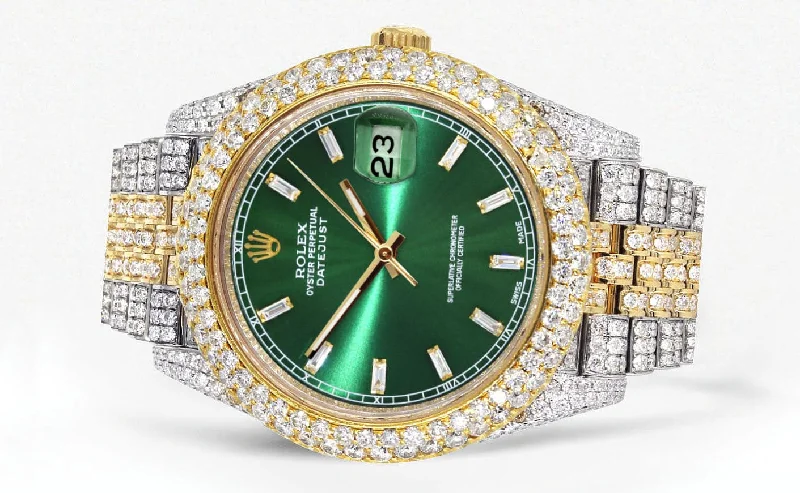 diamond-iced-out-rolex-datejust-41-25-carats-of-diamonds-custom-green-diamond-dial-two-tone-two-row-jubilee-band