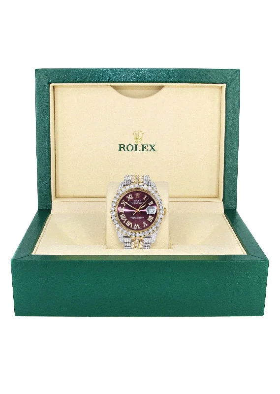 diamond-iced-out-rolex-datejust-41-25-carats-of-diamonds-custom-purple-dial-two-tone-jubilee-band