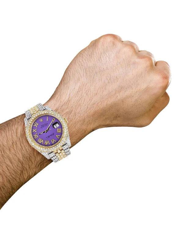 diamond-iced-out-rolex-datejust-41-25-carats-of-diamonds-custom-purple-roman-numeral-diamond-dial-jubilee-band-1