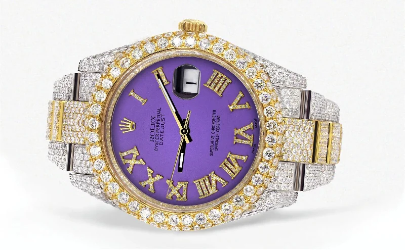 diamond-iced-out-rolex-datejust-41-25-carats-of-diamonds-custom-purple-roman-numeral-diamond-dial-oyster-band-1