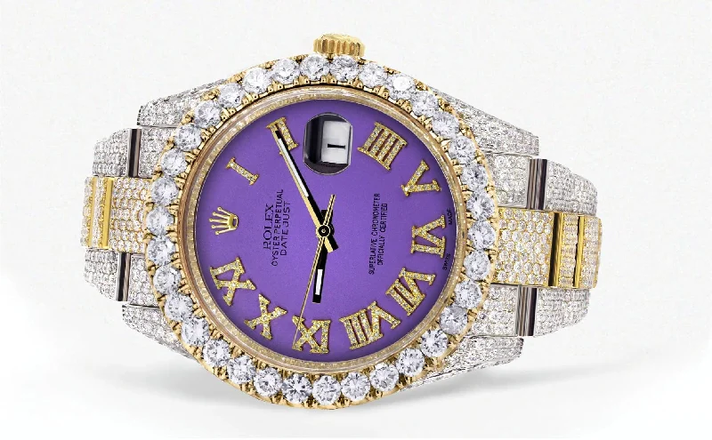 diamond-iced-out-rolex-datejust-41-25-carats-of-diamonds-custom-purple-roman-numeral-diamond-dial-oyster-band-2