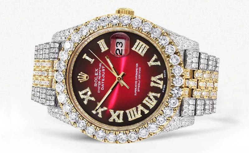 diamond-iced-out-rolex-datejust-41-25-carats-of-diamonds-custom-red-black-dial-two-tone-jubilee-band