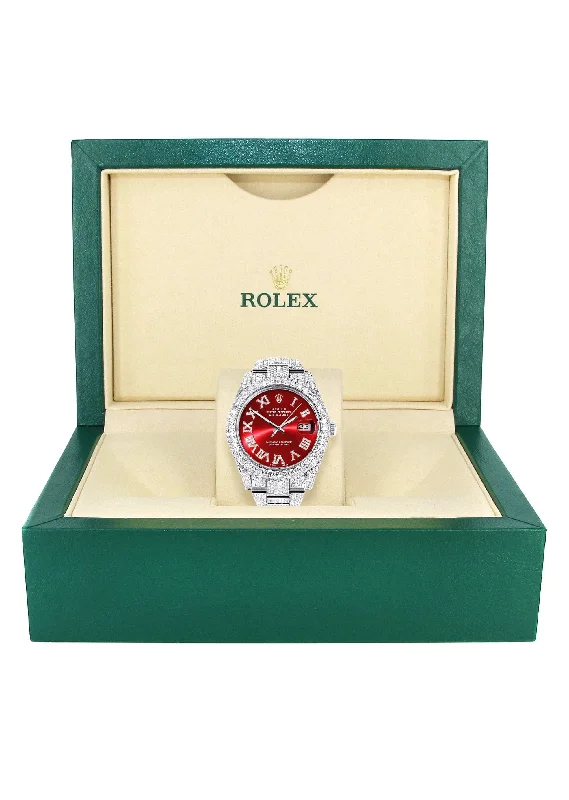 diamond-iced-out-rolex-datejust-41-25-carats-of-diamonds-custom-red-roman-numeral-diamond-dial-oyster-band