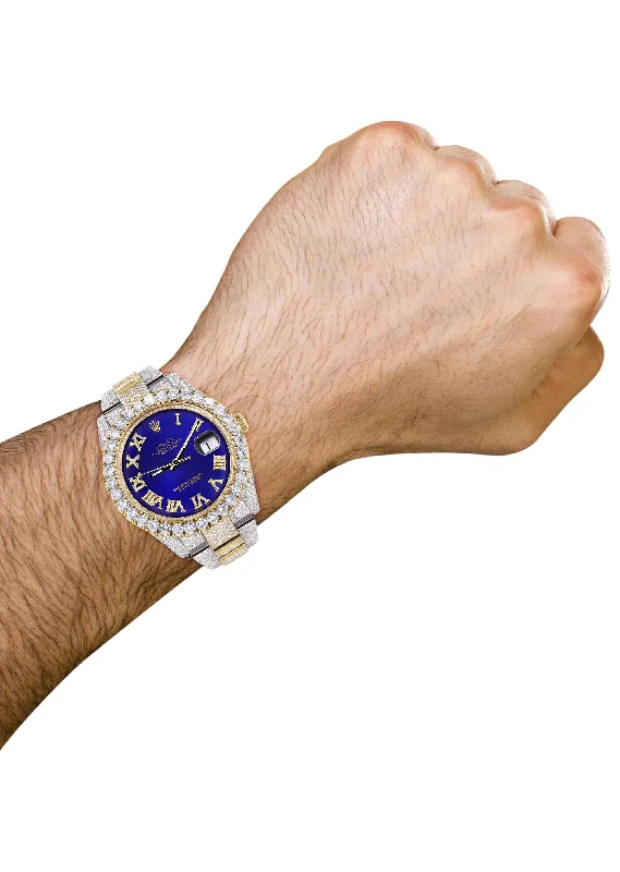 diamond-iced-out-rolex-datejust-41-25-carats-of-diamonds-custom-royal-blue-roman-numeral-diamond-dial-oyster-band-1