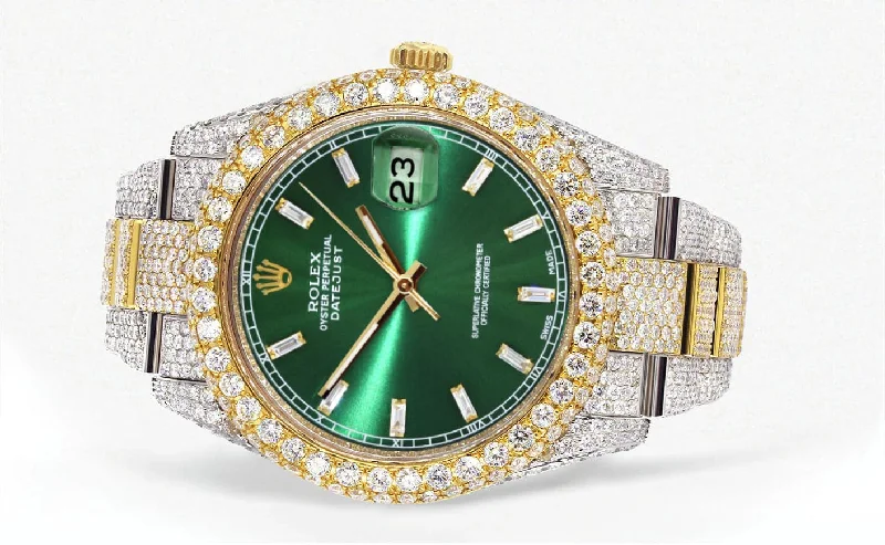 diamond-iced-out-rolex-datejust-41-25-carats-of-diamonds-green-diamond-dial-two-tone-two-row-oyster-band