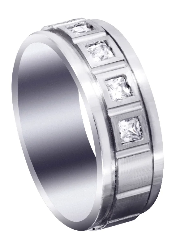 Diamond Mens Engagement Ring | 0.6 Carats | Satin Finish (Emanuel)