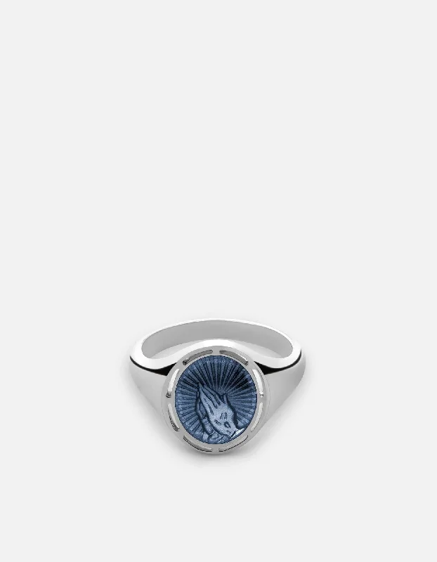 Divini Ring, Sterling Silver/Light Blue