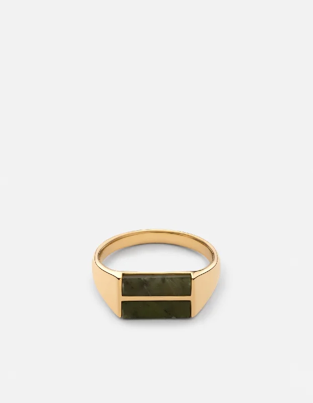 Duo Jasper Ring, Gold Vermeil