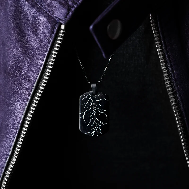 Electro Pulse Dog Tag Necklace