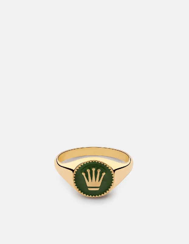 Empire Ring, Gold Vermeil/Green