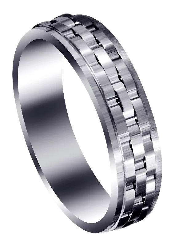 Contemporary Unique Mens Wedding Band | Wire Matt Finish (Daniel)