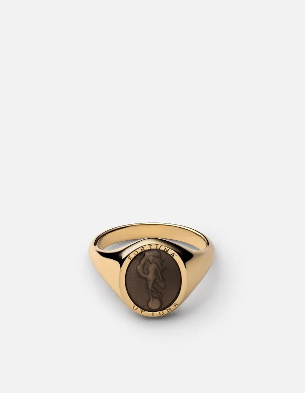 Fortuna Ring, Gold Vermeil/Gray