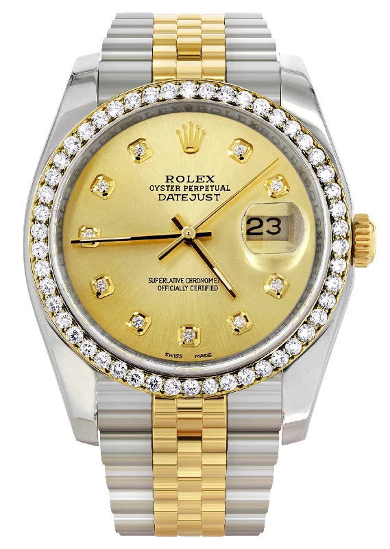 116233 | Hidden Clasp | Gold Rolex Datejust Watch | 36Mm | Gold Dial | Jubilee Band