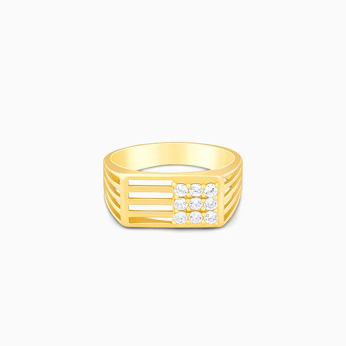 Golden Square in Rectangle Ring For Him