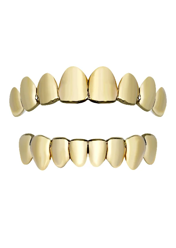 8 Teeth Perm Style Gold Grillz