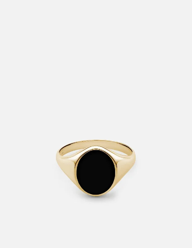 Heritage Ring, Gold Vermeil/Black