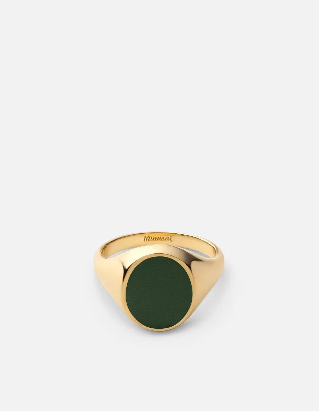 Heritage Ring, Gold Vermeil/Green