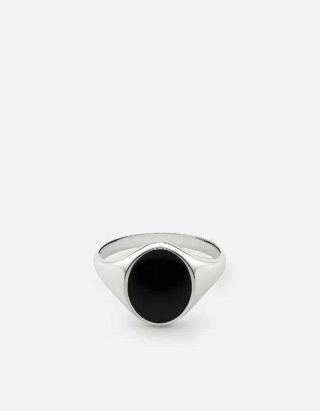 Heritage Ring, Sterling Silver/Black