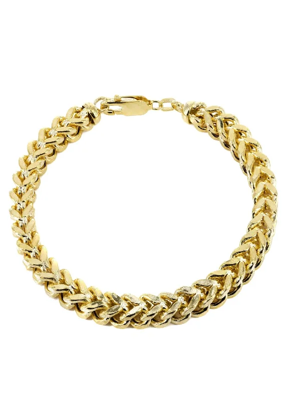 14K Gold Bracelet Hollow Franco