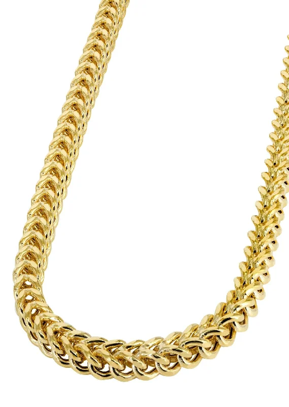 14K Gold Chain - Hollow Yellow Franco Chain