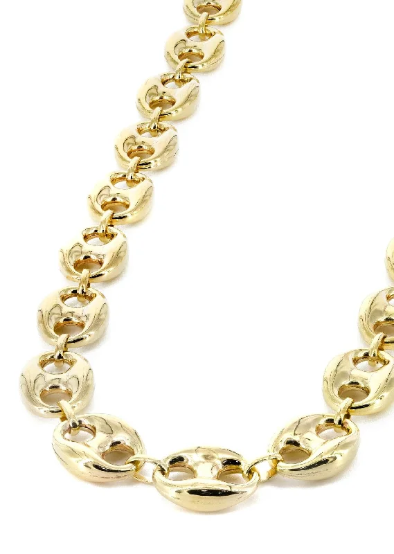 14K Gold Chain Hollow Puff