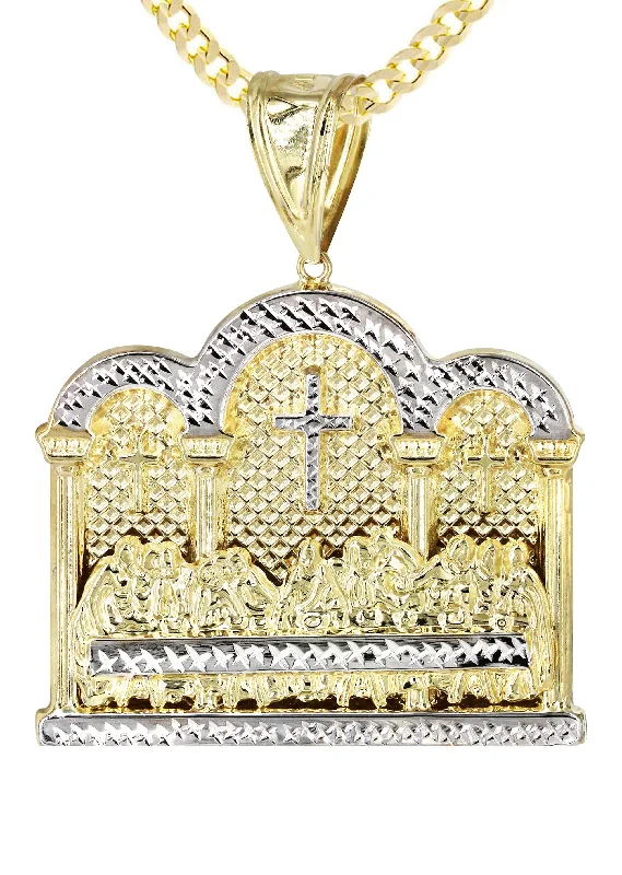 last-supper-cz-10k-yellow-gold-pendant-53-9-grams