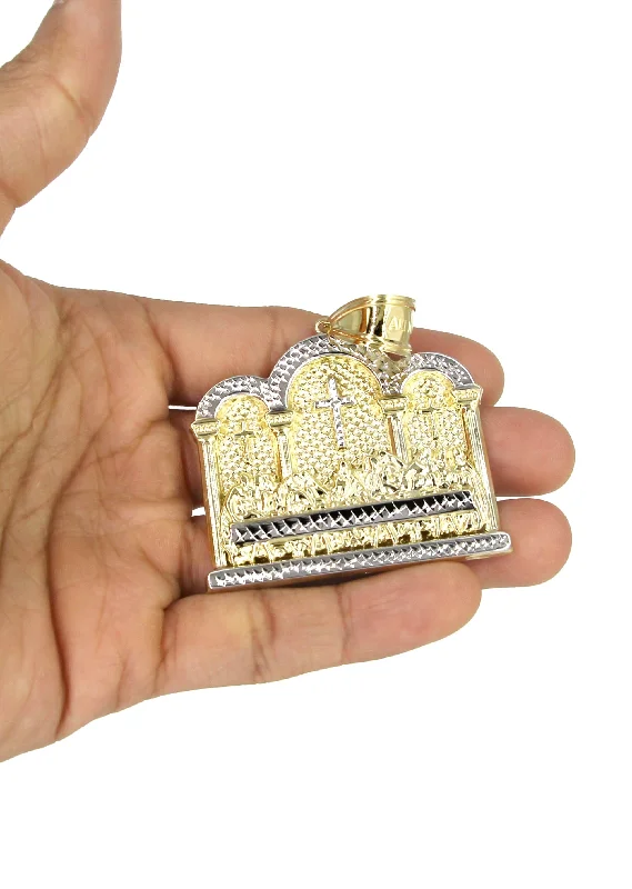 last-supper-cz-10k-yellow-gold-pendant-53-9-grams