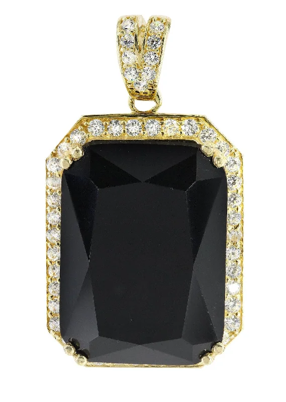 Black Spinnel  10K Gold Pendant  |  11.4 Grams