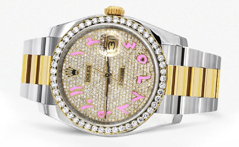 new-style-diamond-gold-rolex-watch-for-men-36mm-pink-arabic-diamond-dial-oyster-band