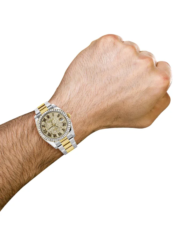 new-style-diamond-gold-rolex-watch-for-men-36mm-roman-diamond-dial-oyster-band