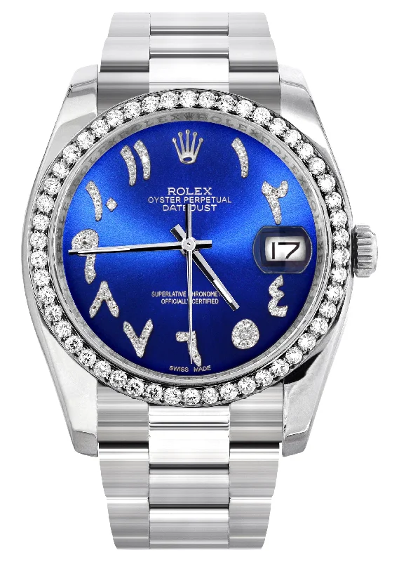 116200 | Rolex Datejust Watch | 36Mm | Blue Arabic Dial | Oyster Band