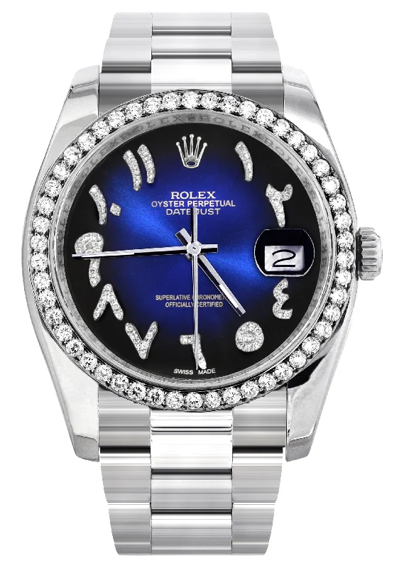 116200 | Rolex Datejust Watch | 36Mm | Blue Black Arabic Dial | Oyster Band